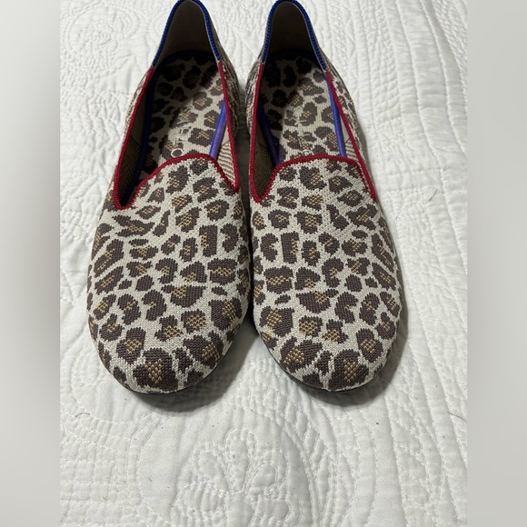 ROTHY'S Mocha Spot Animal Leopard Cheetah Slip On Loafer Flat Shoes Size 10 EUC - Picture 4 of 13